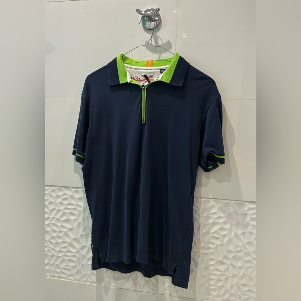 Robert Graham Zip-Up Navy Blue Poll